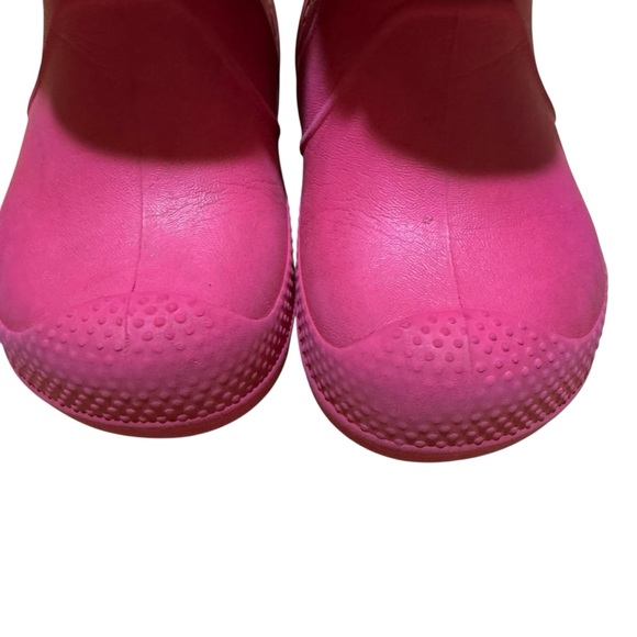 Crocs Pink Handle It Rain Boots Pull on Baby Girl Size 6C - Picture 7 of 9